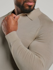 Tailored Athlete Natural Muscle Fit Extra Fine Merino Wool Polo Shirt - Image 6 of 7