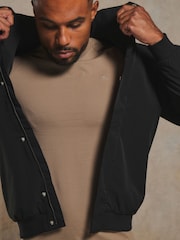Tailored Athlete Black Muscle Fit Shower Resistant Funnel Neck Jacket - Image 5 of 7
