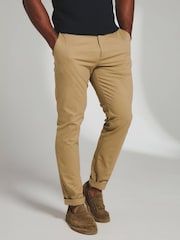 Marron fauve - Pantalon chino ajusté Athlete Ajusté aux muscles - Image 1 de 5