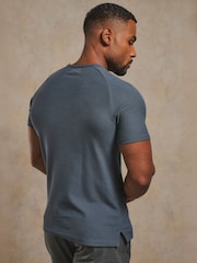 Tailored Athlete Grey Muscle Fit Textured Jersey T-Shirt - Image 2 of 6