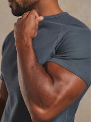 Tailored Athlete Grey Muscle Fit Textured Jersey T-Shirt - Image 3 of 6