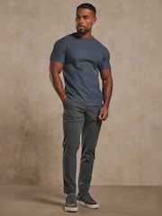 Tailored Athlete Grey Muscle Fit Textured Jersey T-Shirt - Image 4 of 6