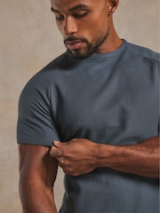 Tailored Athlete Grey Muscle Fit Textured Jersey T-Shirt - Image 6 of 6