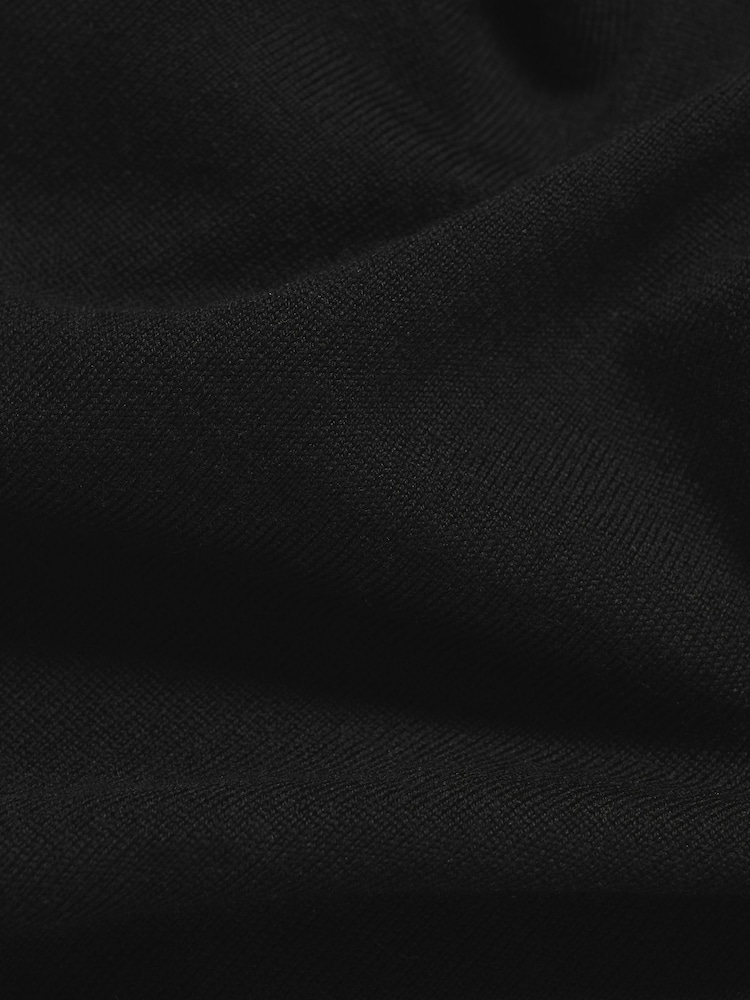 Tailored Athlete Black Muscle Fit Extra Fine Merino Wool Half Zip Neck Jumper - Image 6 of 6 Tailored Athlete Black Muscle Fit Extra Fine Merino Wool Half Zip Neck Jumper - Image 6 of 6