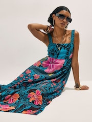 Φόρεμα River Island Del Maar με αμάνικο φλοράλ μακρύ φόρεμα - Εικόνα 3 του 4