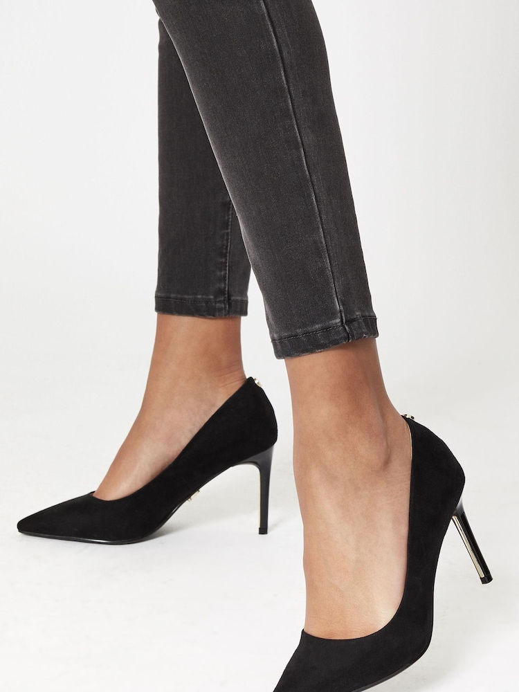Lipsy Black Extra Wide Fit Comfort Mid Heel Court Shoes - Image 1 of 2
