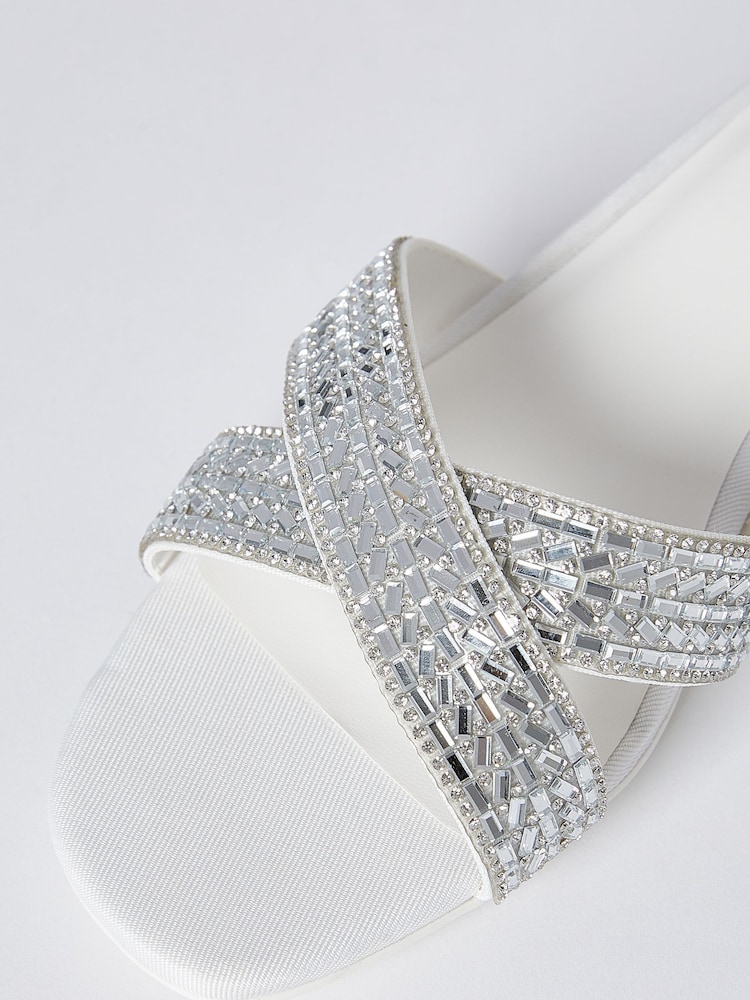 Lipsy White Low Block Heel Occasion Sandal - Image 4 of 4