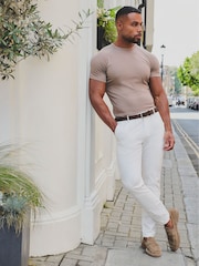 Tailored Athlete Nude Muscle Fit Mercerised Cotton T-Shirt - Image 1 of 5