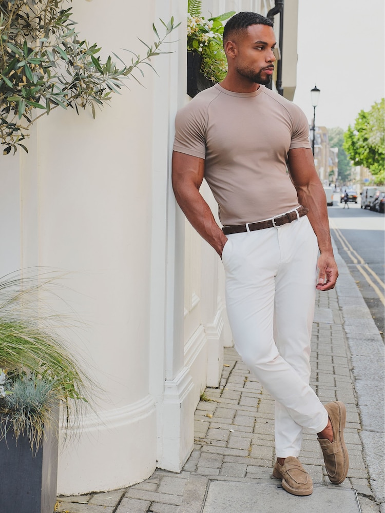 Tailored Athlete Nude Muscle Fit Mercerised Cotton T-Shirt - Image 1 of 5 Tailored Athlete Nude Muscle Fit Mercerised Cotton T-Shirt - Image 1 of 5