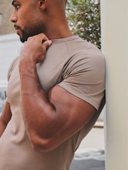 Tailored Athlete Nude Muscle Fit Mercerised Cotton T-Shirt - Image 4 of 5