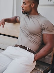 Tailored Athlete Nude Muscle Fit Mercerised Cotton T-Shirt - Image 5 of 5
