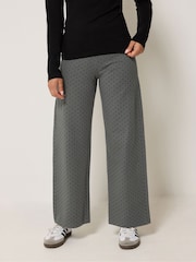 PixieGirl Petite Grey Polka Dot Wide Leg Yoga Pants - Image 2 of 4