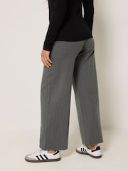PixieGirl Petite Grey Polka Dot Wide Leg Yoga Pants - Image 3 of 4