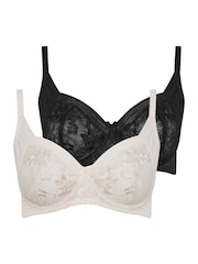 Yours Curve Black Underwired Bras 2 Pack - Image 1 of 8