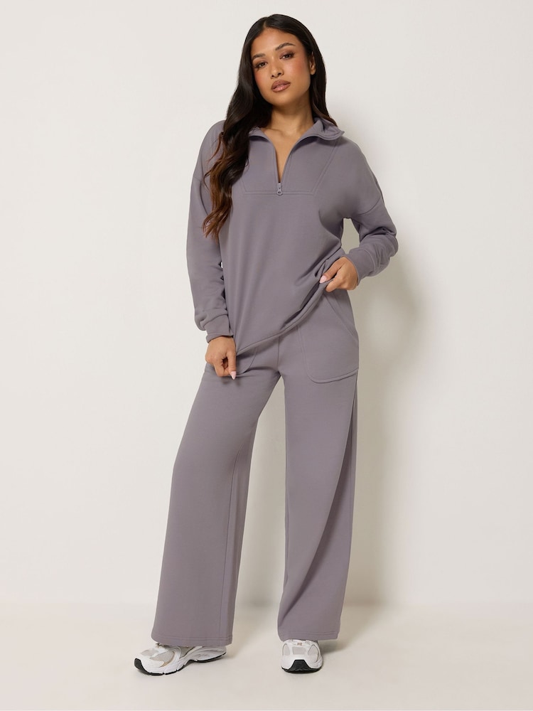 PixieGirl Petite Purple Wide Leg Joggers - Image 1 of 5