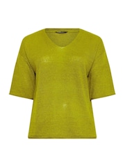 Yours Curve Green Short Sleeve Knitted T-Shirt - Image 5 of 5