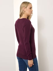 Long Tall Sally Red Knitted V-Neck Jumper - Image 3 of 5