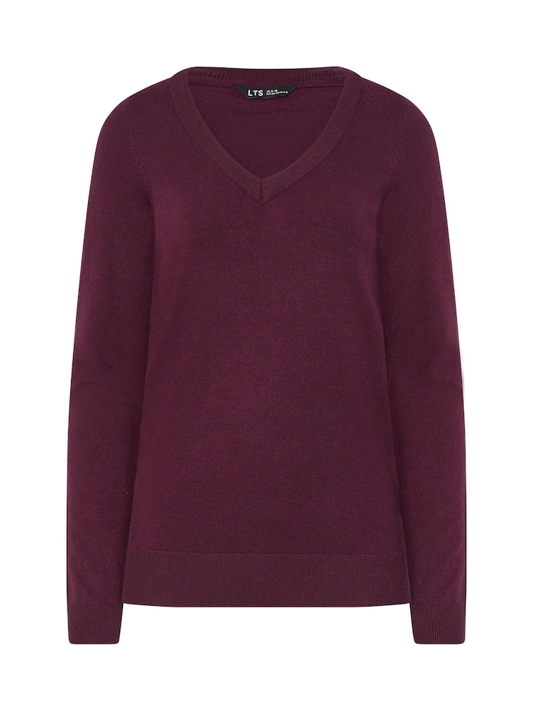 Long Tall Sally Red Knitted V-Neck Jumper - Image 5 of 5 Long Tall Sally Red Knitted V-Neck Jumper - Image 5 of 5