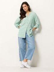M&Co Blue Stripe Notch Neck Blouse - Image 2 of 5