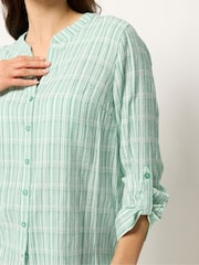 M&Co Blue Stripe Notch Neck Blouse - Image 4 of 5