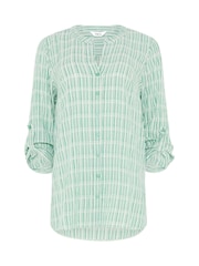 M&Co Blue Stripe Notch Neck Blouse - Image 5 of 5