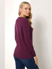 Long Tall Sally Purple Knitted Crew Neck Jumper - Image 2 of 4