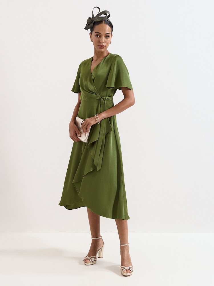 Phase Eight Green Julissa Satin Dress - Image 1 of 7 Phase Eight Green Julissa Satin Dress - Image 1 of 7