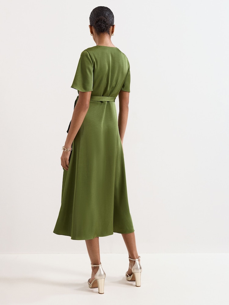 Phase Eight Green Julissa Satin Dress - Image 2 of 7 Phase Eight Green Julissa Satin Dress - Image 2 of 7