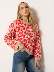 Long Tall Sally Leopard Print Knitted Jumper - Εικόνα 1 από 6