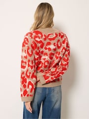 Long Tall Sally Leopard Print Knitted Jumper - Εικόνα 3 από 6