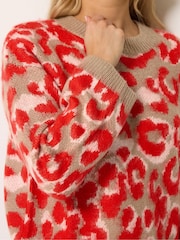 Long Tall Sally Leopard Print Knitted Jumper - Εικόνα 4 από 6
