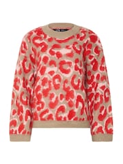 Long Tall Sally Leopard Print Knitted Jumper - Εικόνα 5 από 6