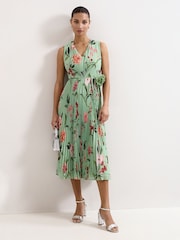Phase Eight Green Petite Simara Floral Dress - Image 1 of 7