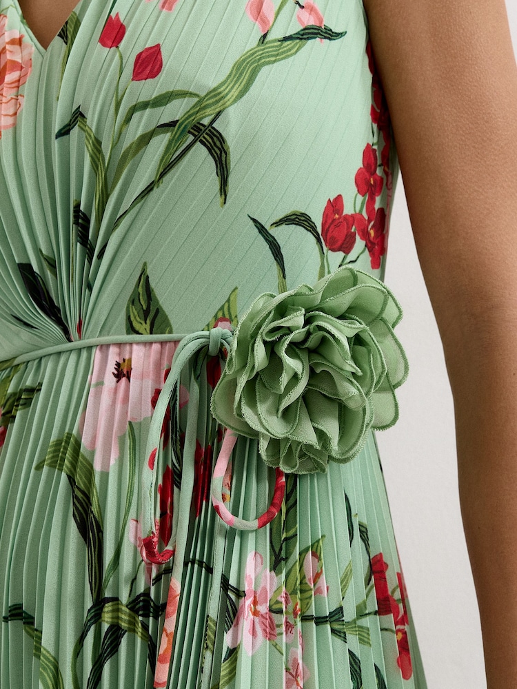 phase eight green floral dress Women's Petites Simara Pleated - Fabric_Metallic