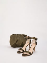 Phase Eight Green Satin Strap Heel Sandals - Image 4 of 7