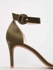 Phase Eight Green Satin Strap Heel Sandals - Image 6 of 7