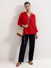 Phase Eight Red Cynthia Red Blouse - Image 6 of 7