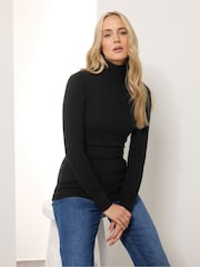 Long Tall Sally Black Knitted Roll Neck Jumper - Image 1 of 5