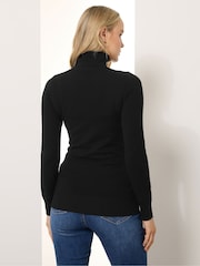 Long Tall Sally Black Knitted Roll Neck Jumper - Image 3 of 5