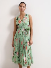 Phase Eight Green Simara Floral Dress - Image 3 of 7