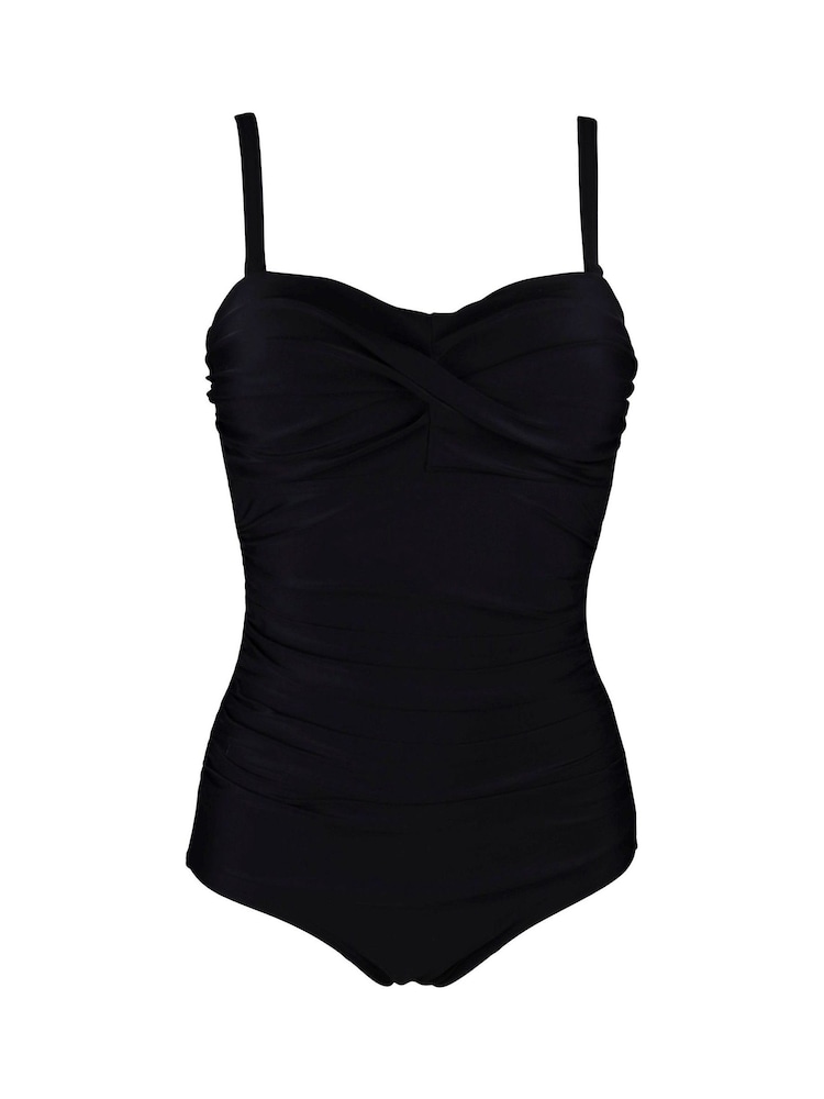 Pour Moi Black Santa Monica Removable Straps Tummy Control Swimsuit - Image 2 of 3 Pour Moi Black Santa Monica Removable Straps Tummy Control Swimsuit - Image 2 of 3