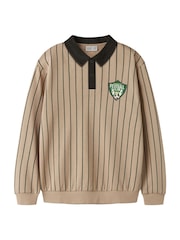 Name It Brown Football Badge Long Sleeve Polo Top - Image 2 of 4