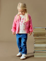 Name It Pink Heart Pattern Long Sleeve Cardigan - Image 3 of 4