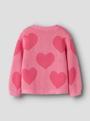 Name It Pink Heart Pattern Long Sleeve Cardigan - Image 4 of 4