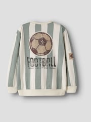 Name It Green Striped Football Sweatshirt - Image 4 of 4