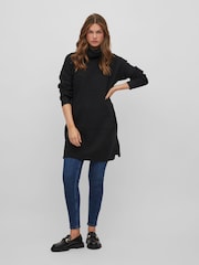 VILA Black Roll Neck Knitted Dress - Image 2 of 5