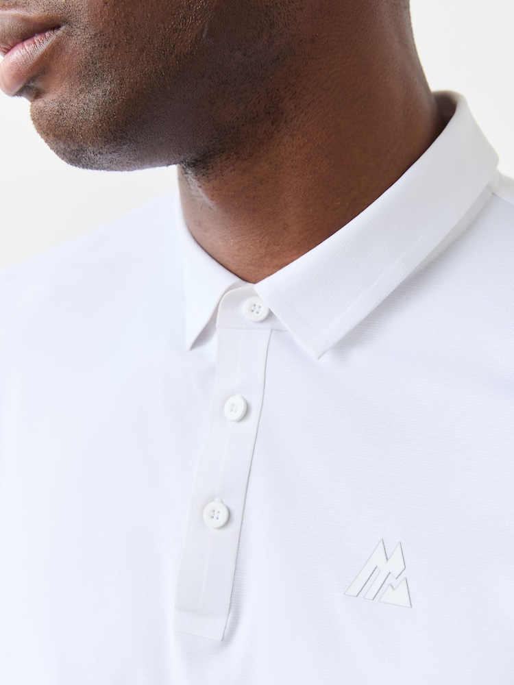 Montirex White Golf Polo Shirt - Image 4 of 4 Montirex White Golf Polo Shirt - Image 4 of 4
