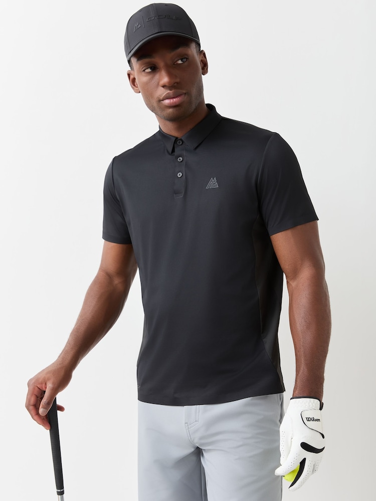 Montirex Black Golf Polo Shirt - Image 1 of 5 Montirex Black Golf Polo Shirt - Image 1 of 5