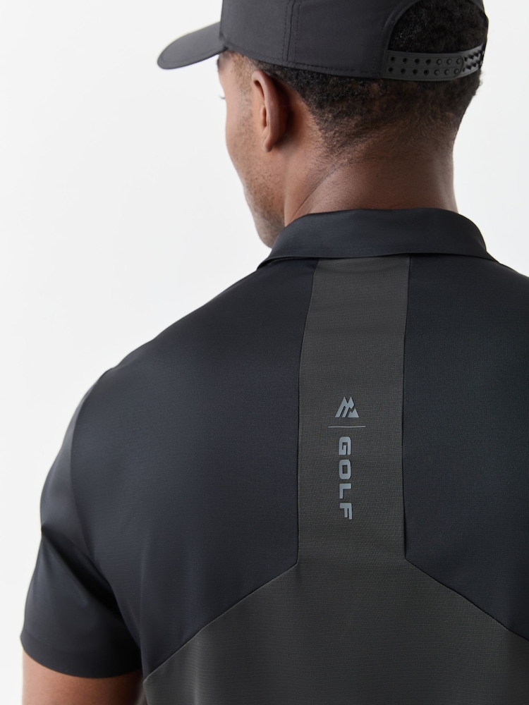 Montirex Black Golf Polo Shirt - Image 5 of 5 Montirex Black Golf Polo Shirt - Image 5 of 5