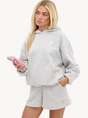 LOAVIES Grey Never Look Back Gray Shorts With Silver Logo - Image 4 of 4